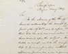 Lettre manuscrite à l’encre noire sur du papier bruni. Les mots Copie et Bureau du Sherrif, 13 août 1849, figurent dans l’entête.